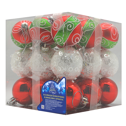 Набор елочных игрушек 28124-5 Шарики, диаметр 5 см, 27 шт.