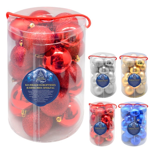 Набор елочных игрушек 9374 Шарики, диаметр 6 см, 25 шт.