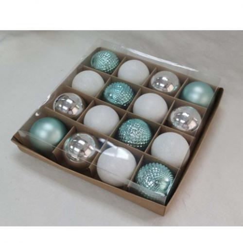 Набор елочных игрушек 9472 Шарики, диаметр 6 см, 16 шт.