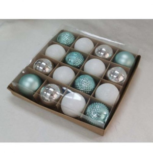 Набор елочных игрушек 9472 Шарики, диаметр 6 см, 16 шт.