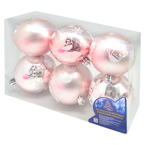 Набор елочных игрушек 9441 Шарики Снеговик, диаметр 8 см, 6 шт.