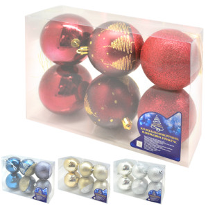 Набор елочных игрушек 9447 Шарики диаметр 8 см, 6 шт.