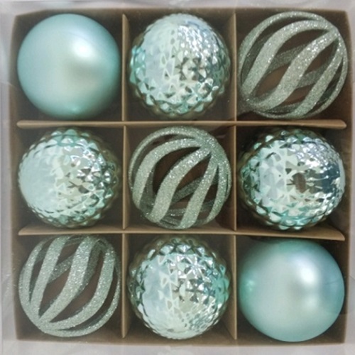 Набор елочных игрушек 9473 Шарики, диаметр 8 см, 9 шт.