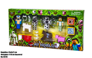 Набор фигурок Minekraft 14216, майнкрафт, 4-10 см