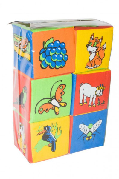 Набор мягких кубиков Bamsic Животный мир 125/1, 6 шт.