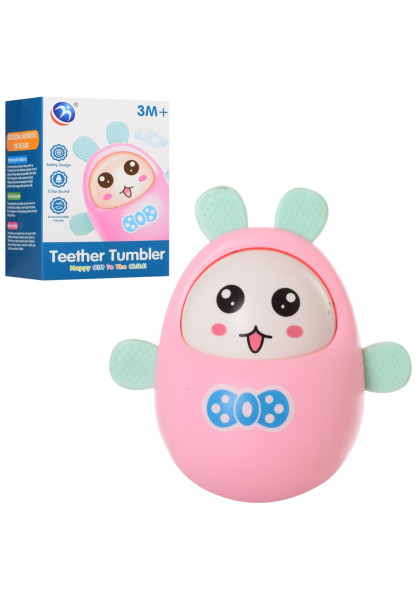 Неваляшка BM3018-2 Зайчик, с прорезывателем, музыкальная, 13,5 см