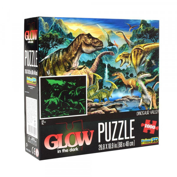 Пазл Clow Puzzle 12502 Динозавры, светится в темноте, 1000 деталей
