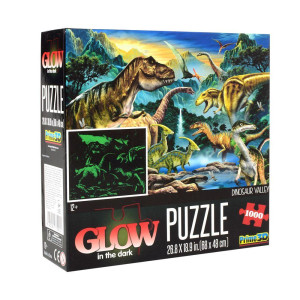 Пазл Clow Puzzle 12502 Динозавры, светится в темноте, 1000 деталей