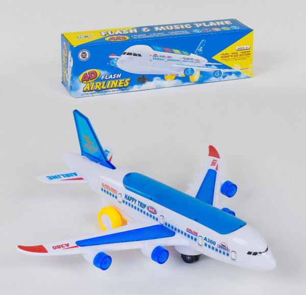 Игрушка А 380-600 GA Самолет, со светом и музыкой, ездит, 30 см
