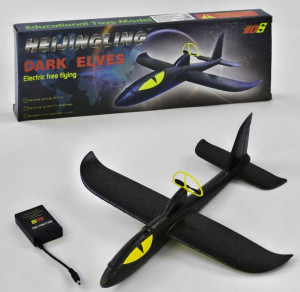 Самолет детский C 34389, с электромотором, на аккумуляторе, длина 36 см