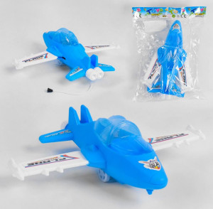 Игрушка 520-10 Самолет заводной, со светом