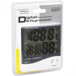 Термометр - гигрометр HTC-1 комнатный, электронный 10,2*9,5*2см