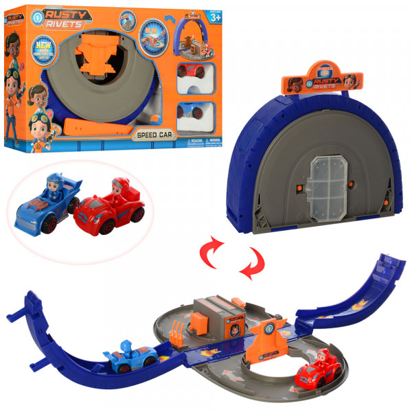 Трек Rusty Rivets HY222K, транспорт с машинкой 2шт, 7см