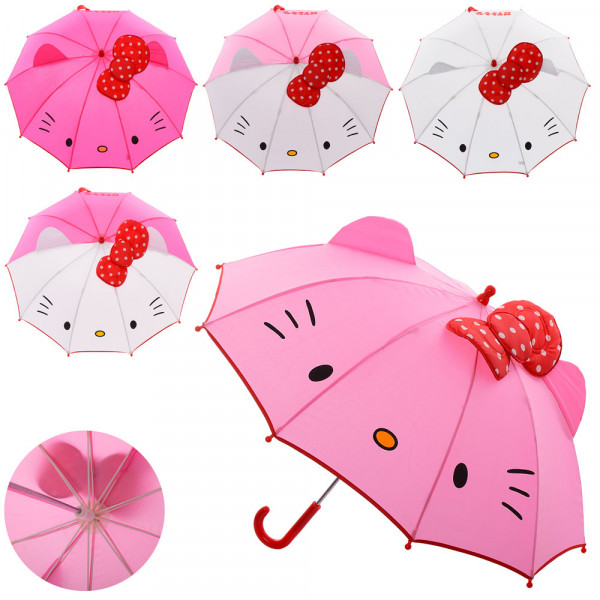 Зонт детский MK 2612 Hello Kitty, с ушками, диаметр 70 см