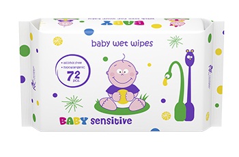 Влажные салфетки Clinic Baby Sensitive, 72шт