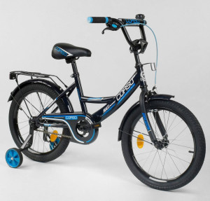 Велосипед двухколесный Corso CL, 16 дюймов, с доп.колесами, ручным тормозом и крылом