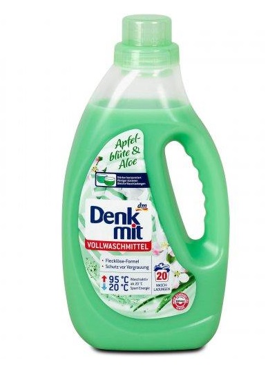 Гель для стирки детского белья DenkMit (Германия) Vollwaschmittel Apfel Blute&Aloe, 20 стирок, 1100 мл