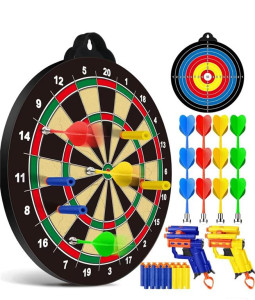 Дартс 2в1, магнитный, с пистолетом