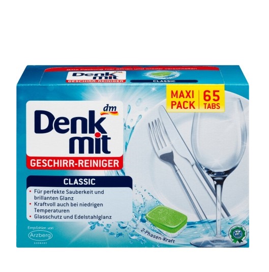 Таблетки для посудомоечных машин DenkMit (Германия) Geschirr-Reiniger Classic, 65 таблеток