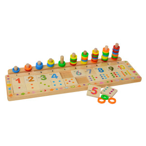 Деревянная игрушка Набор первоклассника MD 1313, цифры, геометрика