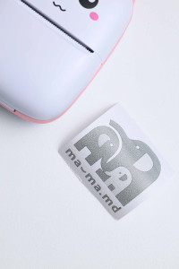 Принтер детский Mini Printer Ушки, чёрно-белые фото, аккумуляторный