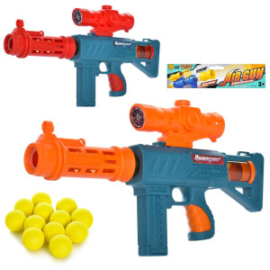 Детский автомат помповый, мягкие пули-шарики, 42 см