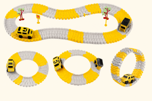 Детский Трек Rail Car Engineering с строительными машинками, 305 деталей