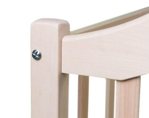 Кроватка детская Дина Береза D100, не лакированая, без ящика, с полозьями