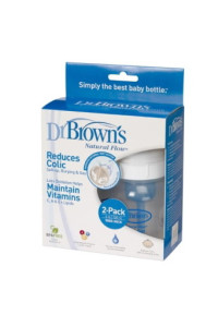 Бутылочки Dr.Brown's (Доктор Браун), для кормления, пластик, c широким горлышком, 120 мл, 2 шт.