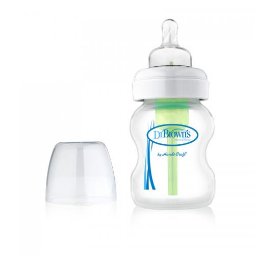 Бутылочка для кормления Dr.Brown's Natural Flow Options с широким горлышком, пластик, соска силиконовая 1 уровня, 150 мл