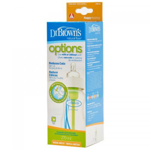 Бутылочка для кормления Dr.Brown's Natural Flow Options с широким горлышком, пластик, соска силиконовая 1 уровня, 270 мл