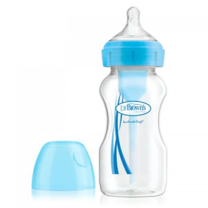 Бутылочка Dr.Brown's Natural Flow Options+, антиколиковая, пластик, с широким горлышком, соска силиконовая 1 уровня, 270 мл