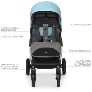 Коляска прогулочная EL Camino Dynamic ME 1053-1, серая рама