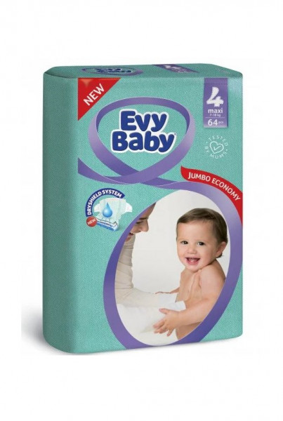 Подгузники Evy Baby Maxi Jumbo №4 (7-18 кг) 64 шт.