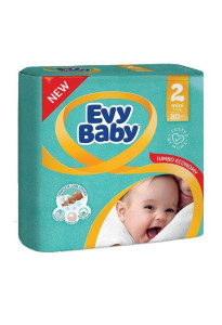 Подгузники Evy Baby Mini Jumbo №2 (3-6 кг), 80 шт.