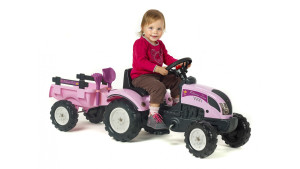 Детский трактор на педалях Falk Princess, с прицепом