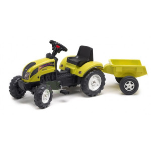 Детский трактор на педалях Falk Ranch Trac Yellow, с прицепом