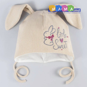 Шапка для девочек Бани Little Sweet, на трикотажной подкладке, 6-12 м