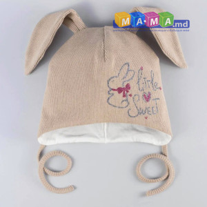 Шапка для девочек Бани Little Sweet, на трикотажной подкладке, 6-12 м