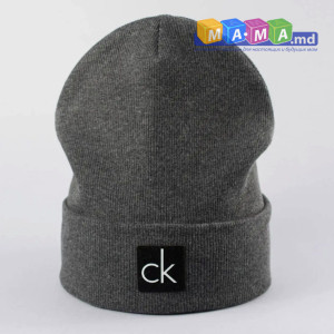 Шапка детская Келвин CK, двойной трикотаж, с отворотом, 5-10 лет