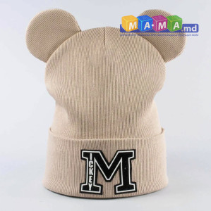 Шапка для девочек Минди М, с ушками, двойной трикотаж, 5-10 лет