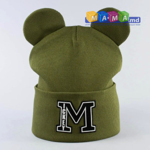 Шапка для девочек Минди М, с ушками, двойной трикотаж, 5-10 лет