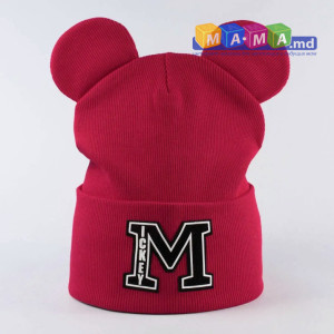 Шапка для девочек Минди М, с ушками, двойной трикотаж, 5-10 лет