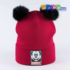 Шапка детская Обри Mickey, трикотаж, с отворотом, 18 мес - 8 лет