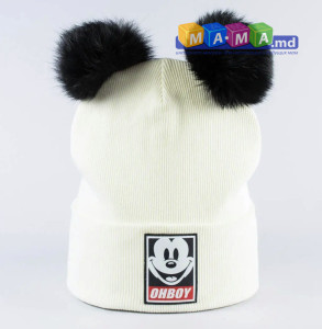 Шапка детская Обри Mickey, трикотаж, с отворотом, 18 мес - 8 лет
