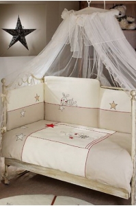 Комплект постельный Feretti Ricordo Ecru, постельное белье в детскую кроватку: 6 элементов