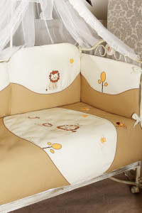 Комплект постельный Feretti Diamond Lion Duetto, антибактериальный, постельное белье для детской кроватки: 2 элемента