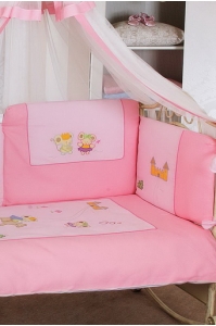 Комплект постельный Feretti Juliet Pink Prestige, постельное белье для детской кроватки: 6 элементов