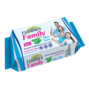 Влажные салфетки Florika Family, 36шт.
