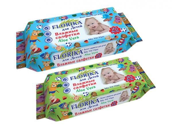 Влажные салфетки Florika Детские, 70шт.
